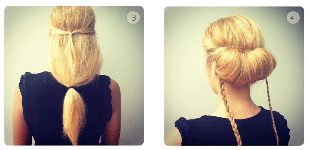 Wrapped Braided Chignon Steps 3 - 4