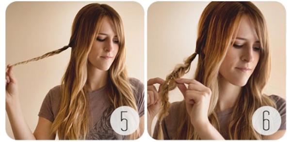 The Little Fishtail Braid Steps 5 - 6