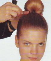 Simple Top Knot Step 12