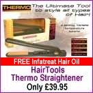 Thermo Straightener with 4 temperature settings, ceramic plates and swivel cord.