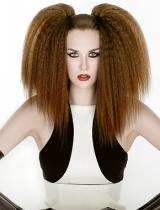 Long Brown Crimped Hairstyle by Hooker & Young