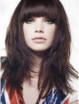 Long Brown Layered Hairstyle by Tigi