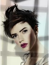 Short Black Layered Hairstyle by Goldwell