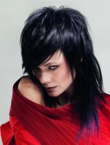 Long Black Spikey Hairstyle by Great Lengths