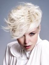 Short Blonde Messy Hairstyle by Watkins-Wright