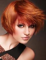 Red Layered Hairstyle by Anne Veck Hair