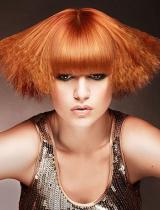 Medium Red Frizzy Hairstyle by Anne Veck Hair