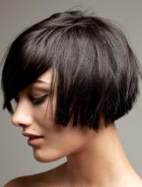 Medium Black Layered Hairstyle by Jean Louis David