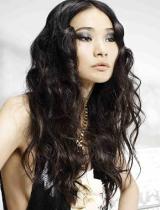 Long Black Shaggy Hairstyle by Bonce Salons