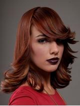 Red Flicked Hairstyle by Faith