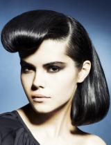 Long Black Top-Knot Hairstyle by Monroe Hairdressing