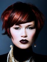 Medium Red Hairstyle by Cheynes Hairdressing