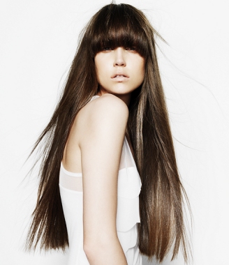 A long brown straight hairstyle by Cream