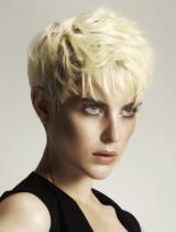 Short Blonde Choppy Hairstyle by KJM Salons