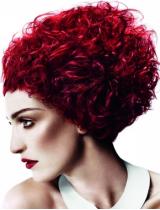 Medium Red Sculptured Hairstyle by HOB Salons