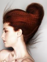 Red Crimped Hairstyle by Mark Leeson