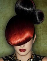 Long Red Avant Garde Hairstyle by Eric Fisher