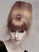 Red Crimped Hairstyle by Jamie Stevens