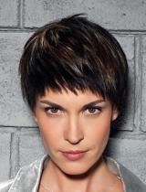 Short Brown Choppy Hairstyle by Coiff&Co