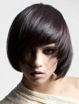 Medium Black Bob Hairstyle by Sanrizz