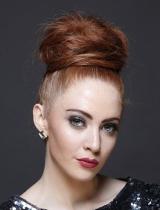 Red Top-Knot Hairstyle by Roco