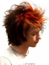 Long Red Spikey Hairstyle by Blu Hairdressing