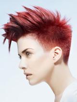 Red Spikey Hairstyle by Tommys Hair Company