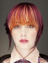 Short Red Layered Hairstyle by William De Ridder