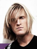 Mens Long Blonde Hairstyle by Anne Veck Hair