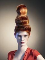  Red Avant Garde Hairstyle by Bundy Bundy