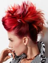 Medium Red Spikey Hairstyle by Jo Bellamy