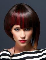 Medium Red Choppy Hairstyle by Farouk