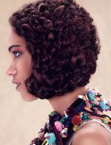 Short Brown Curly Hairstyle by Aveda