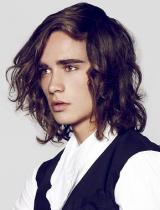 Mens Long Brown Hairstyle by Kinky Curly Straight