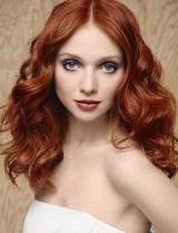 Long Red Coloured Hairstyle by Camille Albane