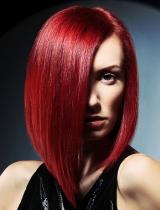 Medium Red Hairstyle by Jamison Shaw