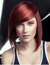  Red Straight Hairstyle by Farouk