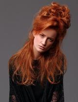 Red Messy Hairstyle by Christine Margossian