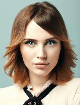 Brown Flicked Hairstyle by Tchip Coiffure