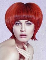 Medium Red Sculptured Hairstyle by Sens.s