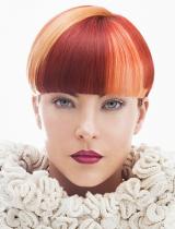 Red Fringe Hairstyle by Virginia Martinez