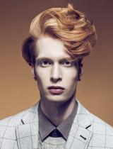 Mens Red Hairstyle by Petra Mechurova