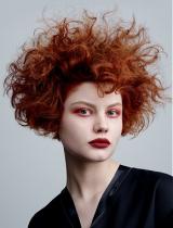 Red Sculptured Hairstyle by Sassoon