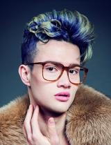 Mens Coloured Hairstyle by Petra Mechurova