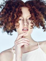 Medium Red Frizzy Hairstyle by Shelley Pengilly