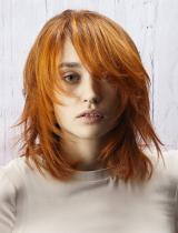 Medium Red Hairstyle by Bundy Bundy