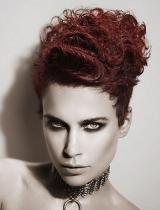 Long Red Updo Hairstyle by En Route