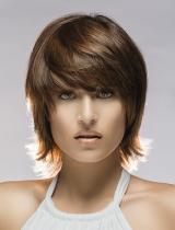 Medium Brown Flicked Hairstyle by Scruples