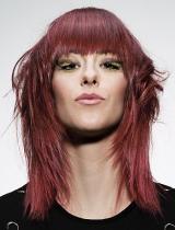 Medium Red Hairstyle by Mikel Luzea