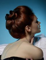 Long Brown Top-Knot Hairstyle by Steinmetz-Bundy